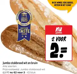 Jumbo Jumbo stokbrood wit en bruin aanbieding