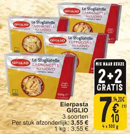 Cora Eierpasta Giglio aanbieding