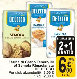 Cora Farina di Grano Tenero 00 of Semola Rimacianata De Cecco aanbieding