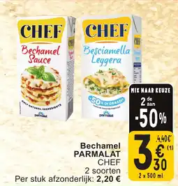 Cora Bechamel parmalat chef aanbieding