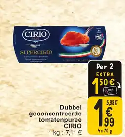 Cora Dubbel geconcentreerde tomatenpuree cirio aanbieding