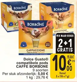 Cora Dolce gusto compatibele pods caffe borbone aanbieding