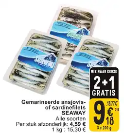 Cora Gemarineerde ansjovis of sardinefilets seaway aanbieding