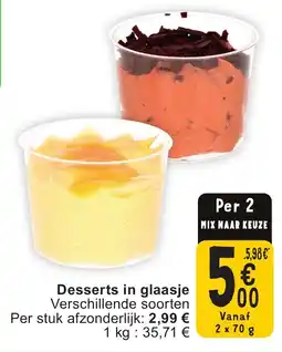Cora Desserts in glaasje aanbieding