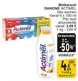 Cora Melkdrank danone actimel aanbieding