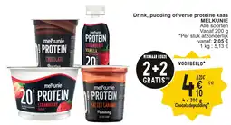 Cora Drink, pudding of verse proteine kaas melkunie aanbieding