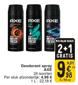 Cora Deodorant spray axe aanbieding