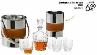 Cora Drankkoeler in rvs en leder marc aanbieding