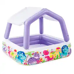 Decathlon INTEX Zwembad met overkapping opblaasbaar 157x157x122 cm aanbieding