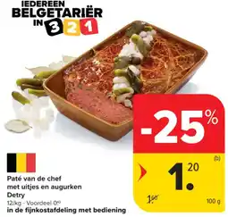 Carrefour Market Paté van de chef met uitjes en augurken Detry aanbieding