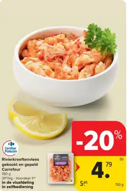 Carrefour Market Rivierkreeftenvlees Gekookt en Gepeld Carrefour aanbieding