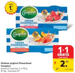 Carrefour Market Griekse yoghurt Powerbowl Campina aanbieding