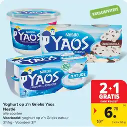 Carrefour Market Yoghurt op z'n Grieks Yaos Nestlé aanbieding