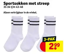 Kruidvat Sportsokken met streep aanbieding