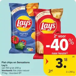 Carrefour Market Flat Chips en Sensations Lay's aanbieding