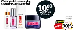 Kruidvat L’Oréal gezichtsverzorging Revitalift Clinical en Filler aanbieding