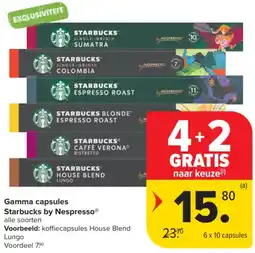 Carrefour Market Gamma capsules Starbucks by Nespresso® aanbieding