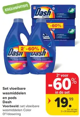 Carrefour Market Set vloeibare wasmiddelen en pods Dash aanbieding