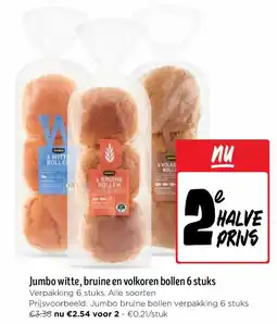 Jumbo Jumbo witte, bruine en volkoren bollen 6 stuks aanbieding