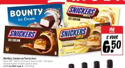 Jumbo Alle Mars, Snickers en Twix ice bars aanbieding