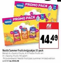 Jumbo Nestlé Summer Fruits knijpzakjes 12-pack aanbieding