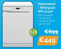 Krëfel Whirlpool vaatwasser WFC3C42P aanbieding