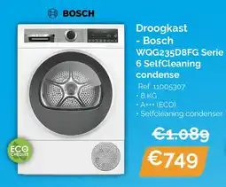 Krëfel BOSCH Droogkast WQG235D8FG Serie 6 SelfCleaning condense aanbieding