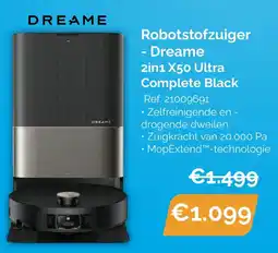Krëfel Robotstofzuiger Dreame 2in1 X50 Ultra Complete Black aanbieding