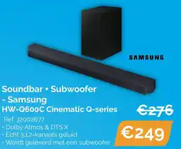 Krëfel Soundbar + Subwoofer Samsung HW-Q600C Cinematic Q-series aanbieding