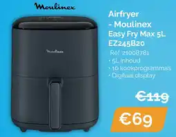 Krëfel Airfryer Moulinex Easy Fry Max 5L EZ245B20 aanbieding