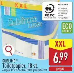 ALDI Sublimo toiletpapier, 18 st. aanbieding
