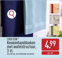 ALDI Crofton Keukenhanddoeken met wafelstructuur, 3 st. aanbieding