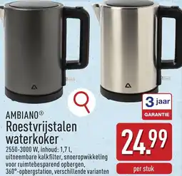 ALDI Ambiano Roestvrijstalen waterkoker aanbieding