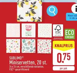 ALDI Sublimo Miniservetten, 20 st. aanbieding