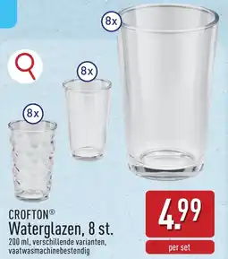 ALDI Crofton Waterglazen, 8 st aanbieding