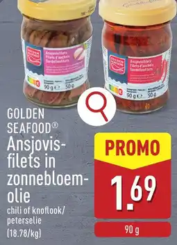 ALDI Golden Seafood Ansjovis filets in zonnebloem olie aanbieding