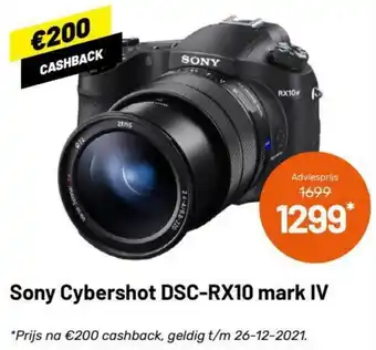 Kamera Express Sony Cybershot DSC-RX10 mark IV aanbieding