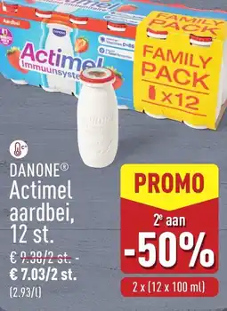 ALDI DANONE Actimel aardbei, 12 st. aanbieding
