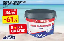 Hubo Muur en Plafondverf Mat wit Dulux aanbieding