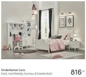 Baby & Tiener Kinderkamer lora bed, nachtkastje, bureau + boekenkast aanbieding
