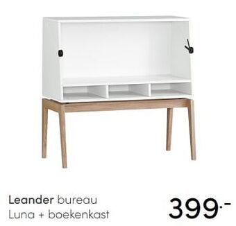 Baby & Tiener Leander bureau luna + boekenkast aanbieding