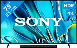 Coolblue Sony Bravia 3 75 4K Led (2025) + Sony HT-S2000 Zwart aanbieding