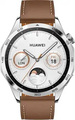 Coolblue Huawei Watch GT 4 Zilver/Bruin 46mm aanbieding