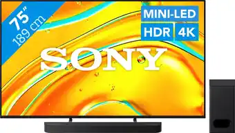 Coolblue Sony Bravia 3 75 XR Mini-LED (2025) + Sony Bravia Theatre Bar 6 Noir aanbieding