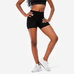Decathlon Fitness short voor dames slim fit 500 zwart aanbieding