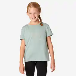Decathlon Katoenen T-shirt voor meisjes 500 groen aanbieding
