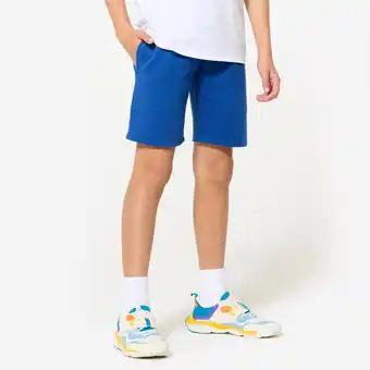Decathlon Multisport kindershort katoen blauw aanbieding