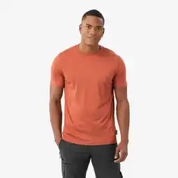 Decathlon Merino shirt met korte mouwen voor trekking heren Resist bruin aanbieding