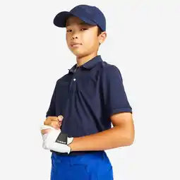 Decathlon Golfpolo met korte mouwen voor kinderen MW500 marineblauw aanbieding