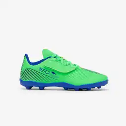 Decathlon Voetbalschoenen met klittenband voor kinderen 160 Easy MG groen aanbieding